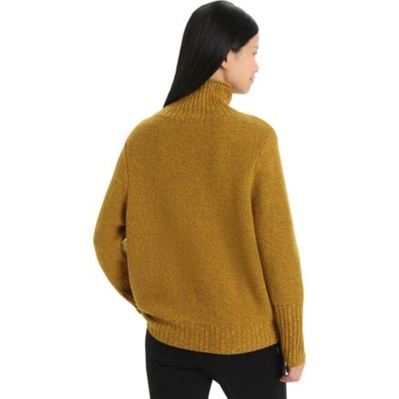 Icebreaker Mustard Yellow Seevista Wool Funnel Neck Sweater - XS/S, oversized! - Picture 11 of 13